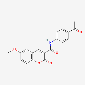 molecular formula C19H15NO5 B5653685 N-(4-acetylphenyl)-6-methoxy-2-oxo-2H-chromene-3-carboxamide 