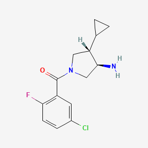 molecular formula C14H16ClFN2O B5653708 (3R*,4S*)-1-(5-chloro-2-fluorobenzoyl)-4-cyclopropylpyrrolidin-3-amine 