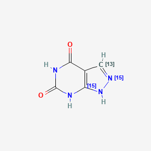 molecular formula C5H4N4O2 B565372 4,6-Dihydroxypyrazolo[3,4-d]pyrimidine-13C,15N2 CAS No. 1217036-71-9