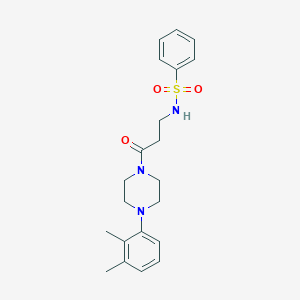 molecular formula C21H27N3O3S B5653721 N-{3-[4-(2,3-dimethylphenyl)-1-piperazinyl]-3-oxopropyl}benzenesulfonamide 