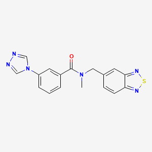 molecular formula C17H14N6OS B5653725 N-(2,1,3-benzothiadiazol-5-ylmethyl)-N-methyl-3-(4H-1,2,4-triazol-4-yl)benzamide 