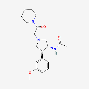 molecular formula C20H29N3O3 B5653744 N-{rel-(3R,4S)-4-(3-methoxyphenyl)-1-[2-oxo-2-(1-piperidinyl)ethyl]-3-pyrrolidinyl}acetamide hydrochloride 
