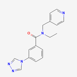 molecular formula C17H17N5O B5653749 N-ethyl-N-(4-pyridinylmethyl)-3-(4H-1,2,4-triazol-4-yl)benzamide 