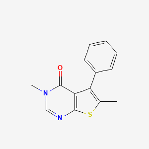 molecular formula C14H12N2OS B5653758 3,6-dimethyl-5-phenylthieno[2,3-d]pyrimidin-4(3H)-one 