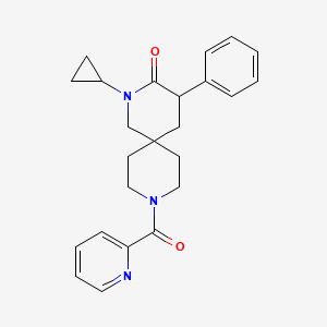 molecular formula C24H27N3O2 B5653761 2-cyclopropyl-4-phenyl-9-(2-pyridinylcarbonyl)-2,9-diazaspiro[5.5]undecan-3-one 