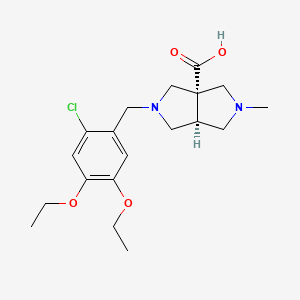 molecular formula C19H27ClN2O4 B5653776 (3aS*,6aS*)-2-(2-chloro-4,5-diethoxybenzyl)-5-methylhexahydropyrrolo[3,4-c]pyrrole-3a(1H)-carboxylic acid 