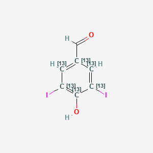 molecular formula C7H4I2O2 B565380 3,5-Diiodo-4-hydroxybenzaldehyde-13C6 CAS No. 1215600-52-4
