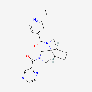 molecular formula C20H23N5O2 B5653800 (1S*,5R*)-6-(2-ethylisonicotinoyl)-3-(2-pyrazinylcarbonyl)-3,6-diazabicyclo[3.2.2]nonane 