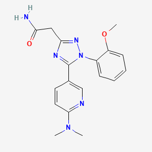 molecular formula C18H20N6O2 B5653806 2-[5-[6-(dimethylamino)pyridin-3-yl]-1-(2-methoxyphenyl)-1H-1,2,4-triazol-3-yl]acetamide 