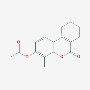 molecular formula C16H16O4 B5653813 4-methyl-6-oxo-7,8,9,10-tetrahydro-6H-benzo[c]chromen-3-yl acetate CAS No. 6135-88-2