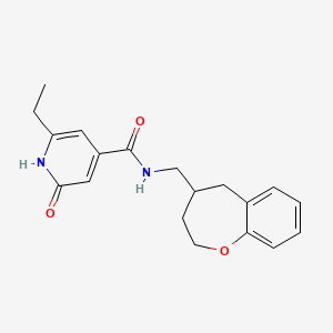 molecular formula C19H22N2O3 B5653821 6-ethyl-2-oxo-N-(2,3,4,5-tetrahydro-1-benzoxepin-4-ylmethyl)-1,2-dihydropyridine-4-carboxamide 