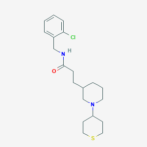 molecular formula C20H29ClN2OS B5653859 N-(2-chlorobenzyl)-3-[1-(tetrahydro-2H-thiopyran-4-yl)-3-piperidinyl]propanamide 