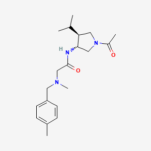 molecular formula C20H31N3O2 B5653866 N~1~-[(3R*,4S*)-1-acetyl-4-isopropyl-3-pyrrolidinyl]-N~2~-methyl-N~2~-(4-methylbenzyl)glycinamide 