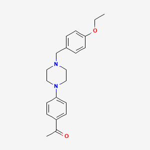 molecular formula C21H26N2O2 B5653873 1-{4-[4-(4-ethoxybenzyl)-1-piperazinyl]phenyl}ethanone 
