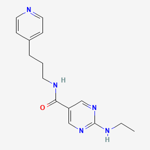 molecular formula C15H19N5O B5653885 2-(ethylamino)-N-[3-(4-pyridinyl)propyl]-5-pyrimidinecarboxamide 