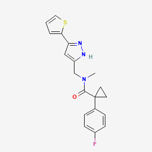 1-(4-fluorophenyl)-N-methyl-N-{[3-(2-thienyl)-1H-pyrazol-5-yl]methyl}cyclopropanecarboxamide