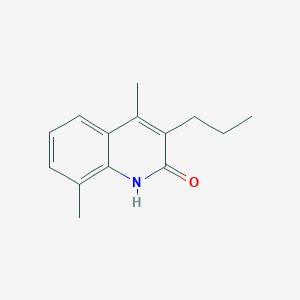 molecular formula C14H17NO B5653891 4,8-dimethyl-3-propyl-2-quinolinol 