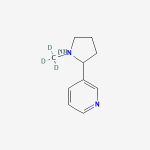 molecular formula C10H14N2 B565392 (+/-)-Nicotine-13CD3 CAS No. 909014-86-4