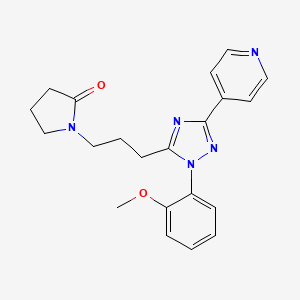 molecular formula C21H23N5O2 B5653937 1-{3-[1-(2-methoxyphenyl)-3-pyridin-4-yl-1H-1,2,4-triazol-5-yl]propyl}pyrrolidin-2-one 