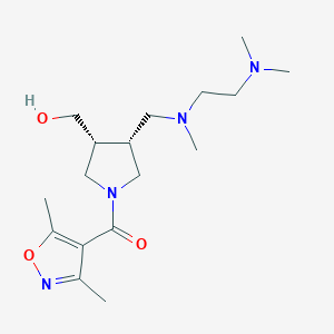 molecular formula C17H30N4O3 B5653981 {(3R*,4R*)-4-{[[2-(dimethylamino)ethyl](methyl)amino]methyl}-1-[(3,5-dimethyl-4-isoxazolyl)carbonyl]-3-pyrrolidinyl}methanol 