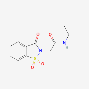 molecular formula C12H14N2O4S B5653993 2-(1,1-dioxido-3-oxo-1,2-benzisothiazol-2(3H)-yl)-N-isopropylacetamide 