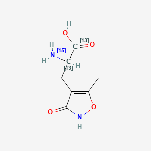 molecular formula C7H10N2O4 B565400 (R,S)-α-氨基-3-羟基-5-甲基-4-异恶唑丙酸-13C2,15N CAS No. 1219376-36-9