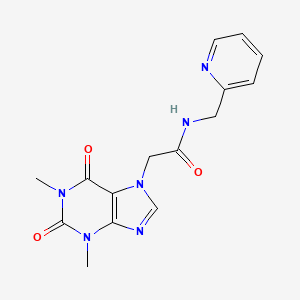 molecular formula C15H16N6O3 B5654000 2-(1,3-二甲基-2,6-二氧代-1,2,3,6-四氢-7H-嘌呤-7-基)-N-(2-吡啶基甲基)乙酰胺 