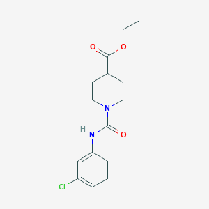 molecular formula C15H19ClN2O3 B5654060 ethyl 1-{[(3-chlorophenyl)amino]carbonyl}-4-piperidinecarboxylate 