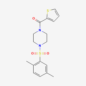 molecular formula C17H20N2O3S2 B5654075 1-[(2,5-dimethylphenyl)sulfonyl]-4-(2-thienylcarbonyl)piperazine 