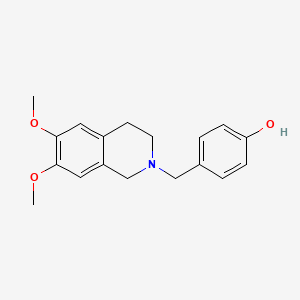 molecular formula C18H21NO3 B5654147 4-[(6,7-dimethoxy-3,4-dihydro-2(1H)-isoquinolinyl)methyl]phenol 