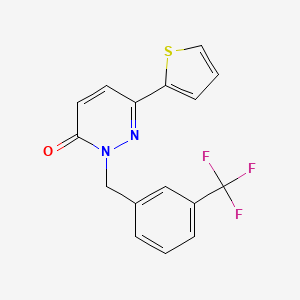 molecular formula C16H11F3N2OS B5654154 6-(2-thienyl)-2-[3-(trifluoromethyl)benzyl]-3(2H)-pyridazinone 