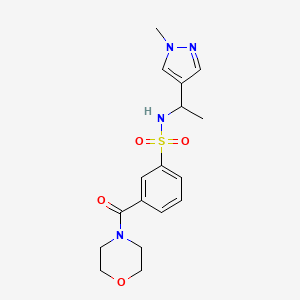 molecular formula C17H22N4O4S B5654162 N-[1-(1-methyl-1H-pyrazol-4-yl)ethyl]-3-(morpholin-4-ylcarbonyl)benzenesulfonamide 