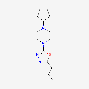 molecular formula C14H24N4O B5654182 1-cyclopentyl-4-(5-propyl-1,3,4-oxadiazol-2-yl)piperazine 
