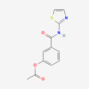 molecular formula C12H10N2O3S B5654192 3-[(1,3-thiazol-2-ylamino)carbonyl]phenyl acetate 
