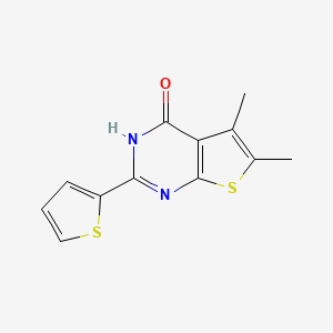 molecular formula C12H10N2OS2 B5654231 5,6-dimethyl-2-(2-thienyl)thieno[2,3-d]pyrimidin-4(3H)-one 