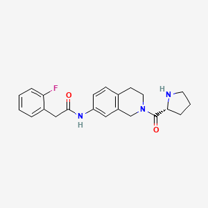 molecular formula C22H24FN3O2 B5654232 2-(2-fluorophenyl)-N-(2-D-prolyl-1,2,3,4-tetrahydro-7-isoquinolinyl)acetamide hydrochloride 
