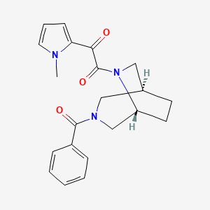 molecular formula C21H23N3O3 B5654246 2-[(1S*,5R*)-3-benzoyl-3,6-diazabicyclo[3.2.2]non-6-yl]-1-(1-methyl-1H-pyrrol-2-yl)-2-oxoethanone 