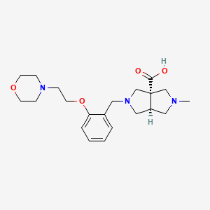 molecular formula C21H31N3O4 B5654268 (3aS*,6aS*)-2-methyl-5-[2-(2-morpholin-4-ylethoxy)benzyl]hexahydropyrrolo[3,4-c]pyrrole-3a(1H)-carboxylic acid 