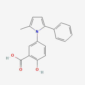 molecular formula C18H15NO3 B5654272 2-hydroxy-5-(2-methyl-5-phenyl-1H-pyrrol-1-yl)benzoic acid 