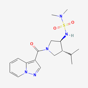 molecular formula C17H25N5O3S B5654276 N'-[(3S*,4R*)-4-isopropyl-1-(pyrazolo[1,5-a]pyridin-3-ylcarbonyl)pyrrolidin-3-yl]-N,N-dimethylsulfamide 