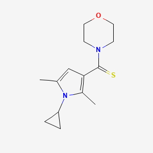 molecular formula C14H20N2OS B5654291 4-[(1-cyclopropyl-2,5-dimethyl-1H-pyrrol-3-yl)carbonothioyl]morpholine 