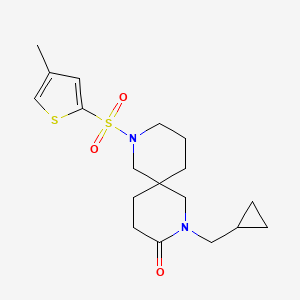 molecular formula C18H26N2O3S2 B5654312 2-(cyclopropylmethyl)-8-[(4-methyl-2-thienyl)sulfonyl]-2,8-diazaspiro[5.5]undecan-3-one 