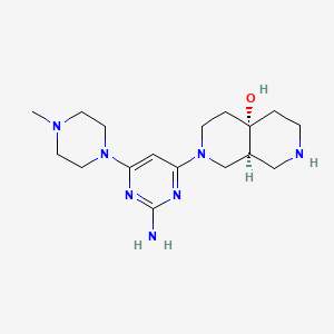 molecular formula C17H29N7O B5654337 rel-(4aS,8aS)-2-[2-amino-6-(4-methyl-1-piperazinyl)-4-pyrimidinyl]octahydro-2,7-naphthyridin-4a(2H)-ol dihydrochloride 