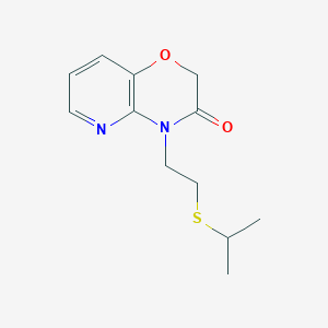 molecular formula C12H16N2O2S B5654356 4-[2-(isopropylthio)ethyl]-2H-pyrido[3,2-b][1,4]oxazin-3(4H)-one 