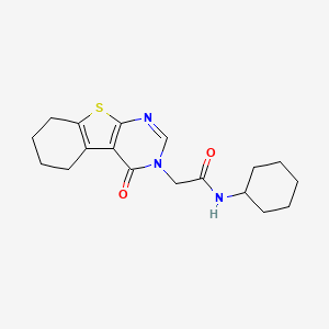 molecular formula C18H23N3O2S B5654370 N-cyclohexyl-2-(4-oxo-5,6,7,8-tetrahydro[1]benzothieno[2,3-d]pyrimidin-3(4H)-yl)acetamide 