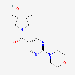 molecular formula C16H24N4O3 B5654378 (3R)-3,4,4-trimethyl-1-{[2-(4-morpholinyl)-5-pyrimidinyl]carbonyl}-3-pyrrolidinol 