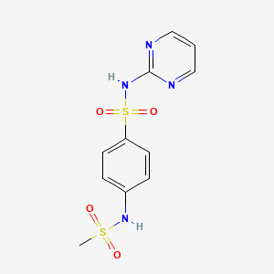 molecular formula C11H12N4O4S2 B5654389 4-[(methylsulfonyl)amino]-N-2-pyrimidinylbenzenesulfonamide 
