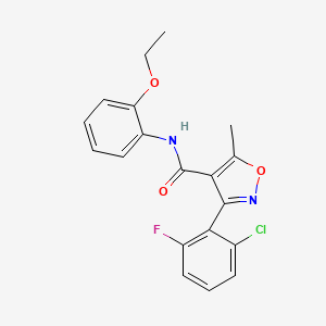 molecular formula C19H16ClFN2O3 B5654429 3-(2-chloro-6-fluorophenyl)-N-(2-ethoxyphenyl)-5-methyl-4-isoxazolecarboxamide 