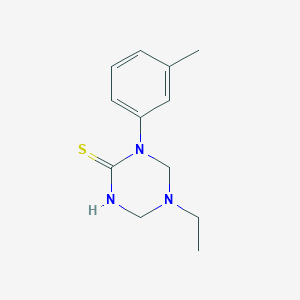 molecular formula C12H17N3S B5654437 5-ethyl-1-(3-methylphenyl)-1,3,5-triazinane-2-thione 