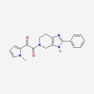 molecular formula C19H18N4O2 B5654451 1-(1-methyl-1H-pyrrol-2-yl)-2-oxo-2-(2-phenyl-1,4,6,7-tetrahydro-5H-imidazo[4,5-c]pyridin-5-yl)ethanone 